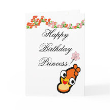 Tarjeta de Feliz Cumpleaños Princesa Cara Linda