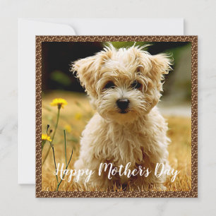 Agradecimiento Tarjeta de Feliz Día de la Madre Cachorro Maltés