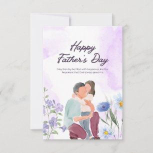 Agradecimiento Tarjeta de Feliz Día del Padre en acuarela - Perso