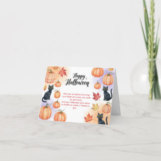 Agradecimiento Tarjeta de Feliz Halloween Adorable