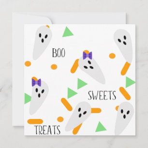 Agradecimiento Tarjeta de Feliz Halloween Confeti de Fantasmas