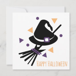 Agradecimiento Tarjeta de Feliz Halloween | Escoba de Bruja