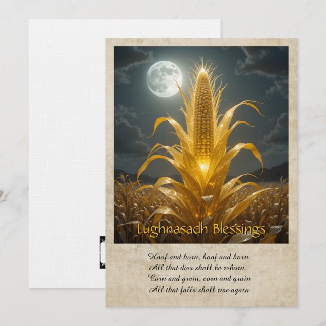 Agradecimiento Tarjeta de Feliz Lughnasadh Lammas (Anverso / Reverso)
