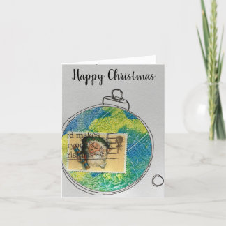 Agradecimiento Tarjeta de feliz Navidad - adorno dibujado a mano 