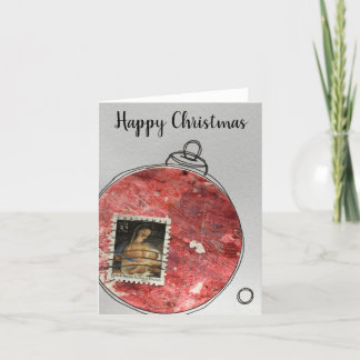 Agradecimiento Tarjeta de feliz Navidad - adorno dibujado a mano 