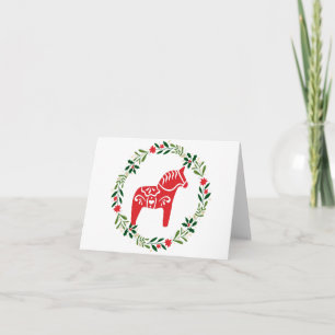 Agradecimiento Tarjeta de Feliz Navidad con Caballo Dala Escandin