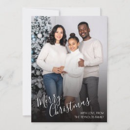 Agradecimiento Tarjeta de Feliz Navidad con Foto Moderna y Diseño