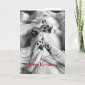 Agradecimiento Tarjeta de Feliz Navidad con patas de cachorro Ret