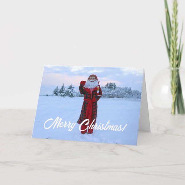 Agradecimiento Tarjeta de Feliz Navidad de Santa y Pollo! (Anverso)