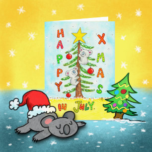 Agradecimiento Tarjeta de Feliz Navidad en Julio