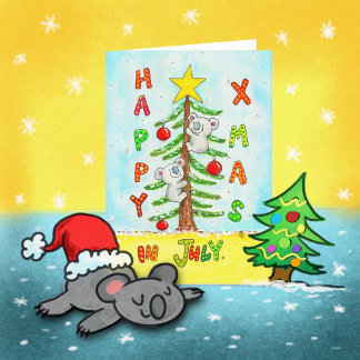 Agradecimiento Tarjeta de Feliz Navidad en Julio