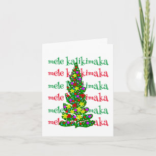 Agradecimiento Tarjeta de Feliz Navidad Hawaiana Mele Kalikimaka
