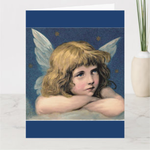 AGRADECIMIENTO TARJETA DE FÉLIZ NAVIDAD INFANTIL ÁNGEL VINTAGE