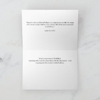 Agradecimiento Tarjeta de Feliz Navidad Isaías 7:14 (5x7)