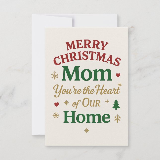 Agradecimiento Tarjeta de Feliz Navidad Mamá (Anverso)