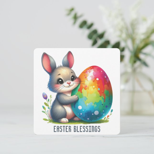 Agradecimiento Tarjeta de Feliz Pascua (Anverso de pie)