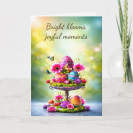 Agradecimiento Tarjeta de Feliz Pascua Floral Brillante de Primav