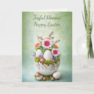 Agradecimiento Tarjeta de Feliz Pascua Floral Primavera Elegante