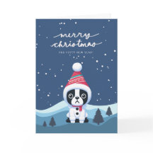 Tarjeta de feriado para Navidades de Boston Terrie