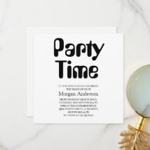 Tarjeta de fiesta de graduación elegante en negro