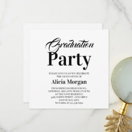 Agradecimiento Tarjeta de fiesta de graduación moderna simple en 