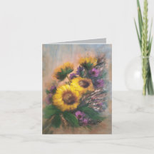 Tarjeta de flor girasol
