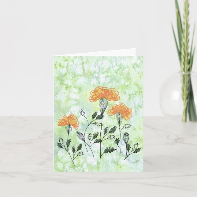 Agradecimiento Tarjeta de flores amarillas felices (Anverso)