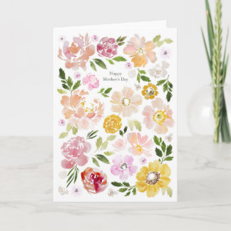 Agradecimiento Tarjeta de flores de acuarela del día de la madre