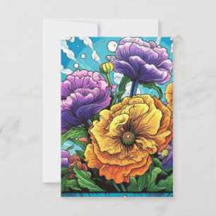 Agradecimiento Tarjeta de flores en negrita