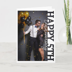 Agradecimiento Tarjeta de foto de aniversario de bodas número 5 f