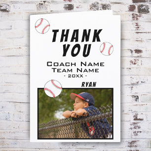 Agradecimiento Tarjeta de foto de béisbol Gracias entrenador