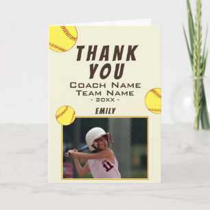 Agradecimiento Tarjeta de foto de béisbol suave amarillo Gracias 