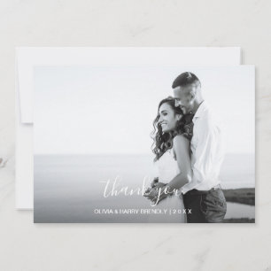 Agradecimiento Tarjeta de foto de boda con letra a mano - Escritu