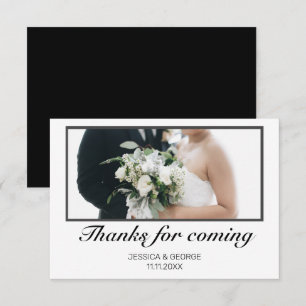 Agradecimiento Tarjeta de foto de boda Gracias por venir