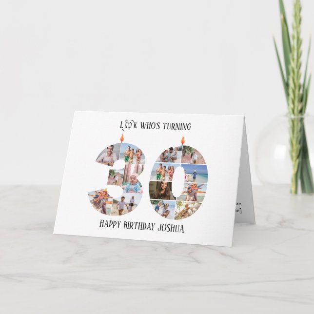 Agradecimiento Tarjeta de foto de cumpleaños número 30 (Anverso)