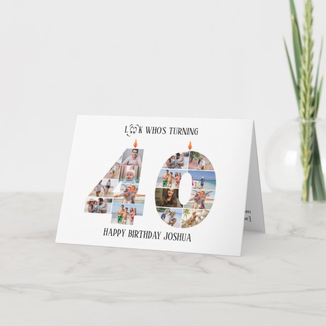 Agradecimiento Tarjeta de foto de cumpleaños número 40 (Anverso)