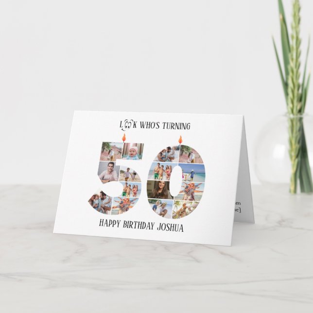Agradecimiento Tarjeta de foto de cumpleaños número 50 (Anverso)