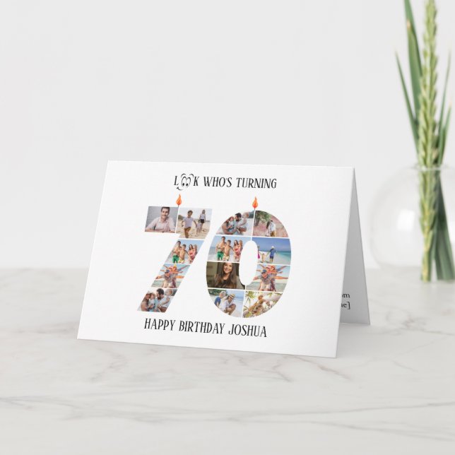 Agradecimiento Tarjeta de foto de cumpleaños número 70 (Anverso)