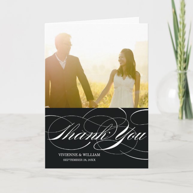 AGRADECIMIENTO TARJETA DE FOTO DE GRACIAS DE BODAS | SCRIPT GRACI (Anverso)