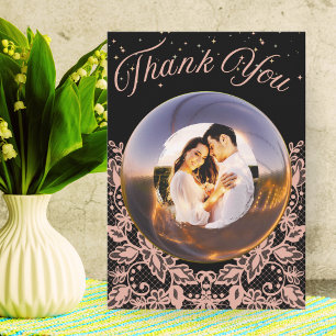 Agradecimiento Tarjeta de foto de pareja de aniversario de boda c