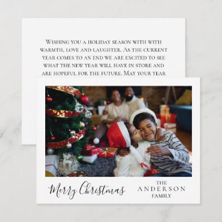 Agradecimiento Tarjeta de foto familiar de Navidad personalizada