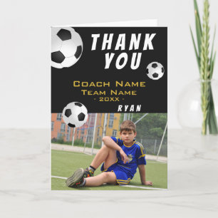 Agradecimiento Tarjeta de Foto Fútbol Gracias Entrenador