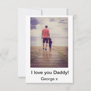 Agradecimiento Tarjeta de foto Metalizado personalizada para papá