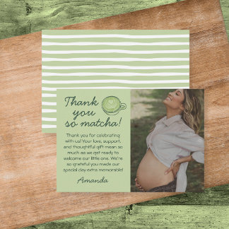 Agradecimiento Tarjeta de Foto para Baby Shower 'Thank You So Mat