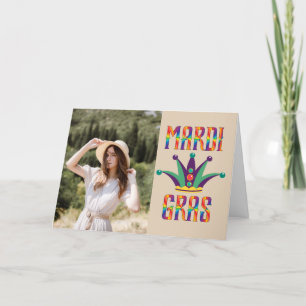 Agradecimiento Tarjeta de Foto Personalizada de Mardi Gras