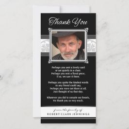 Agradecimiento Tarjeta de fotos conmemorativa en blanco y negro