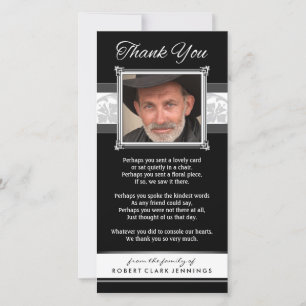 Agradecimiento Tarjeta de fotos conmemorativa en blanco y negro