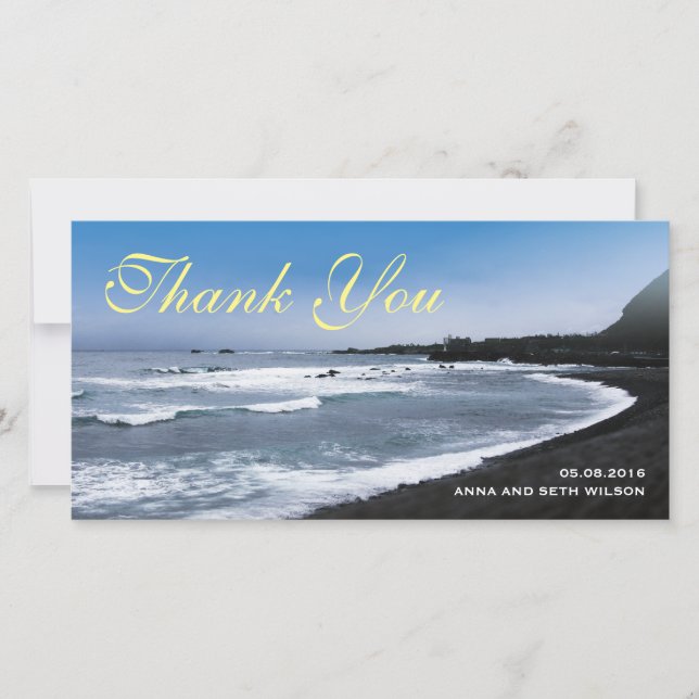 Agradecimiento Tarjeta de fotos de Beach View Gracias (Anverso)