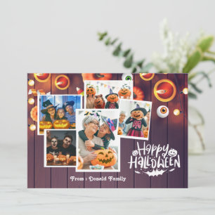 Agradecimiento Tarjeta de fotos de la familia Happy Halloween