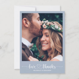 Agradecimiento Tarjeta de fotos de la moderna y elegante boda